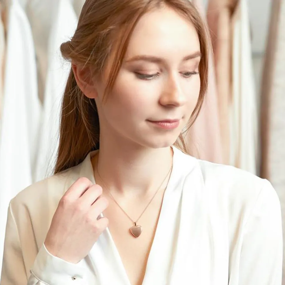 Gravur Medaillon Herz aus 14K Roségold GP0303SL