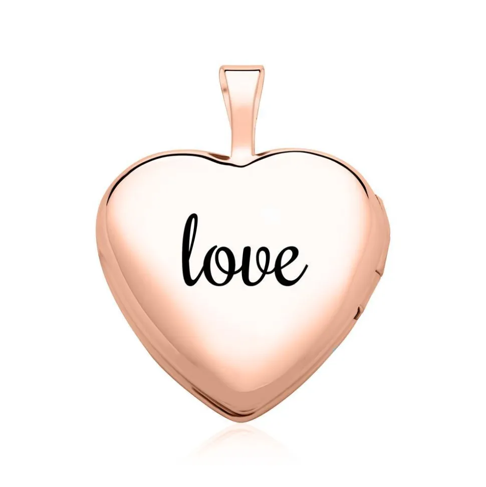 Gravur Medaillon Herz aus 14K Roségold GP0303SL