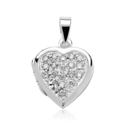 Gravur Medaillon Herz 925er Silber Zirkonia SP0820SL