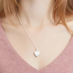 Gravur Medaillon Herz 925er Silber Zirkonia SP0820SL