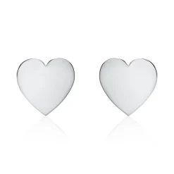 Gravur Ohrstecker Herzen für Damen aus 585er Weißgold GE0319-W-SL