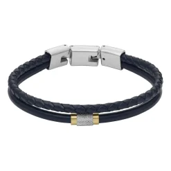 Gravurarmband All Stacked Up aus Leder und Edelstahl JF04703998