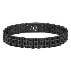 Gravurarmband für Herren Owan aus Edelstahl, schwarz 1580646