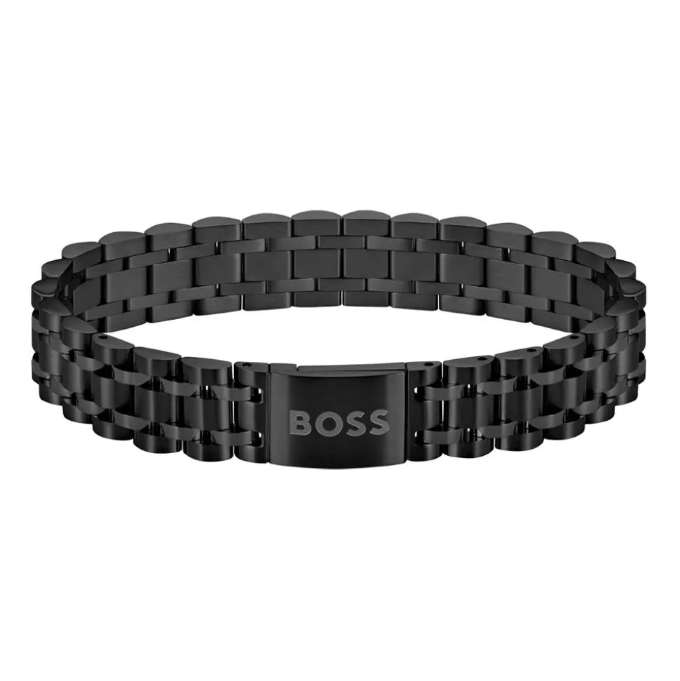 Gravurarmband für Herren Owan aus Edelstahl, schwarz 1580646