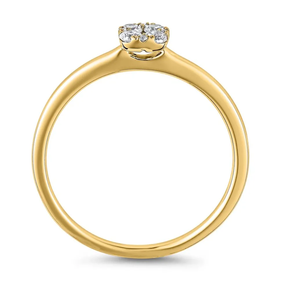 Gravurring aus Gelbgold mit lab grown Diamanten BDR0103LG-GSL