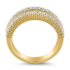 Gravurring aus Gelbgold mit Diamanten, Baguetteschliff BDR0069-GSL