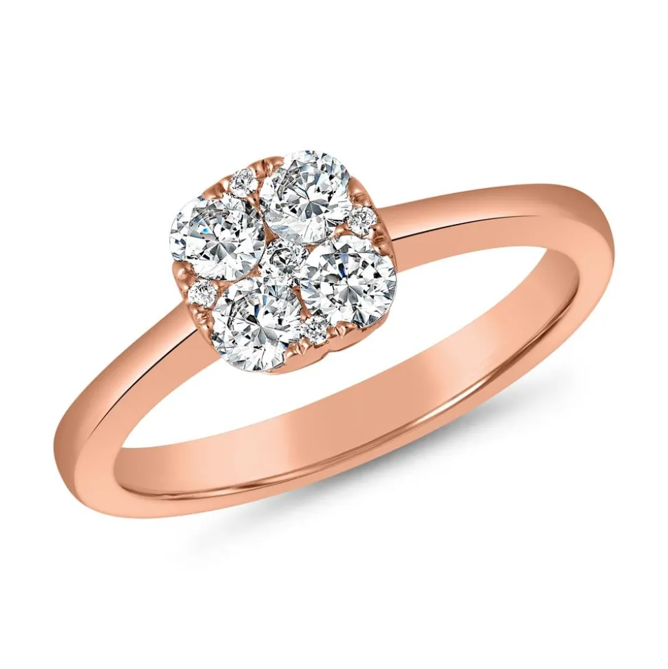 Gravurring aus Roségold mit lab grown Diamanten BDR0059LG-RSL