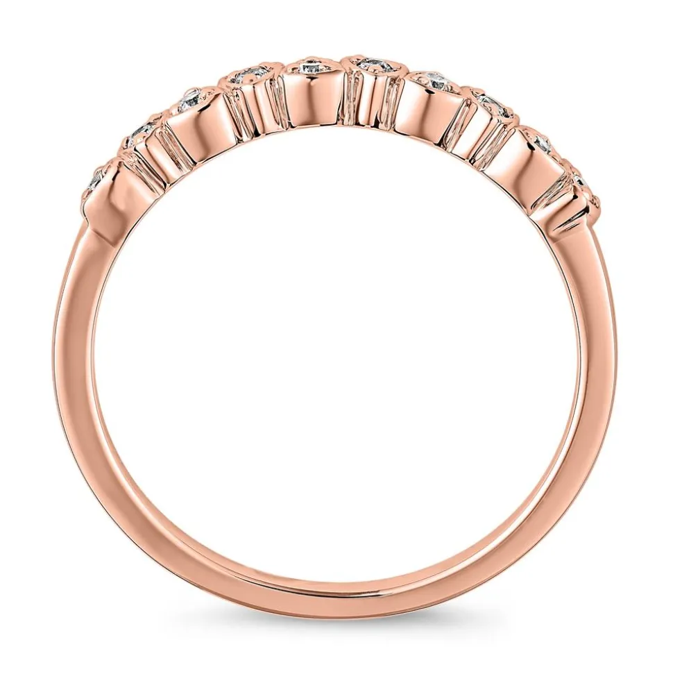 Gravurring aus Roségold mit Brillanten für Damen BDR0117-RSL