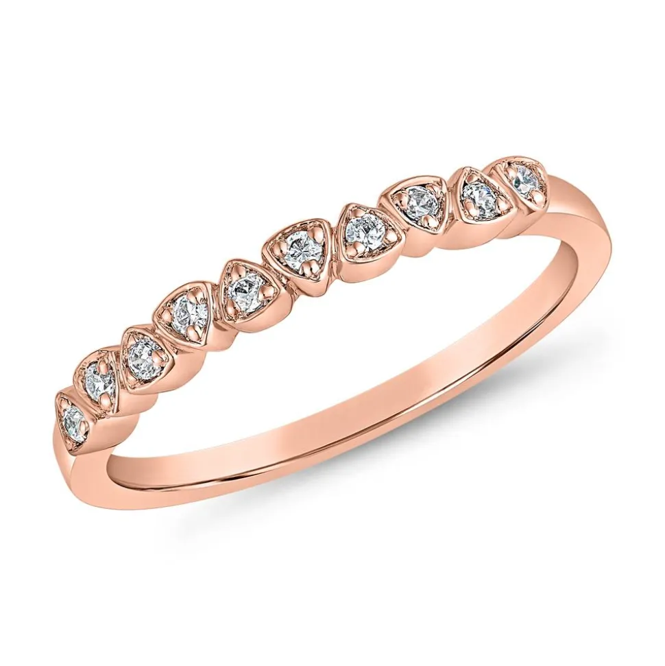 Gravurring aus Roségold mit Brillanten für Damen BDR0117-RSL