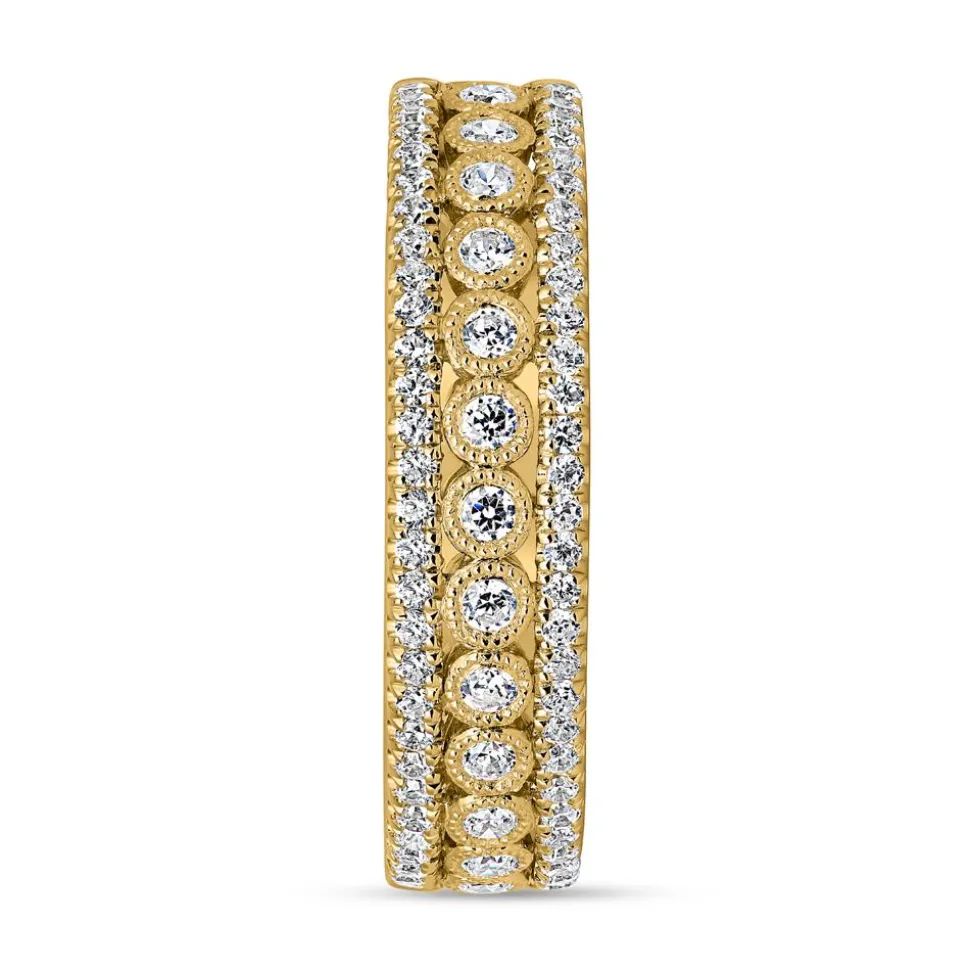 Gravurring für Damen aus Gelbgold mit Brillanten BDR0074-GSL