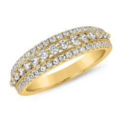 Gravurring mit lab grown Brillanten aus Gelbgold BDR0070LG-GSL