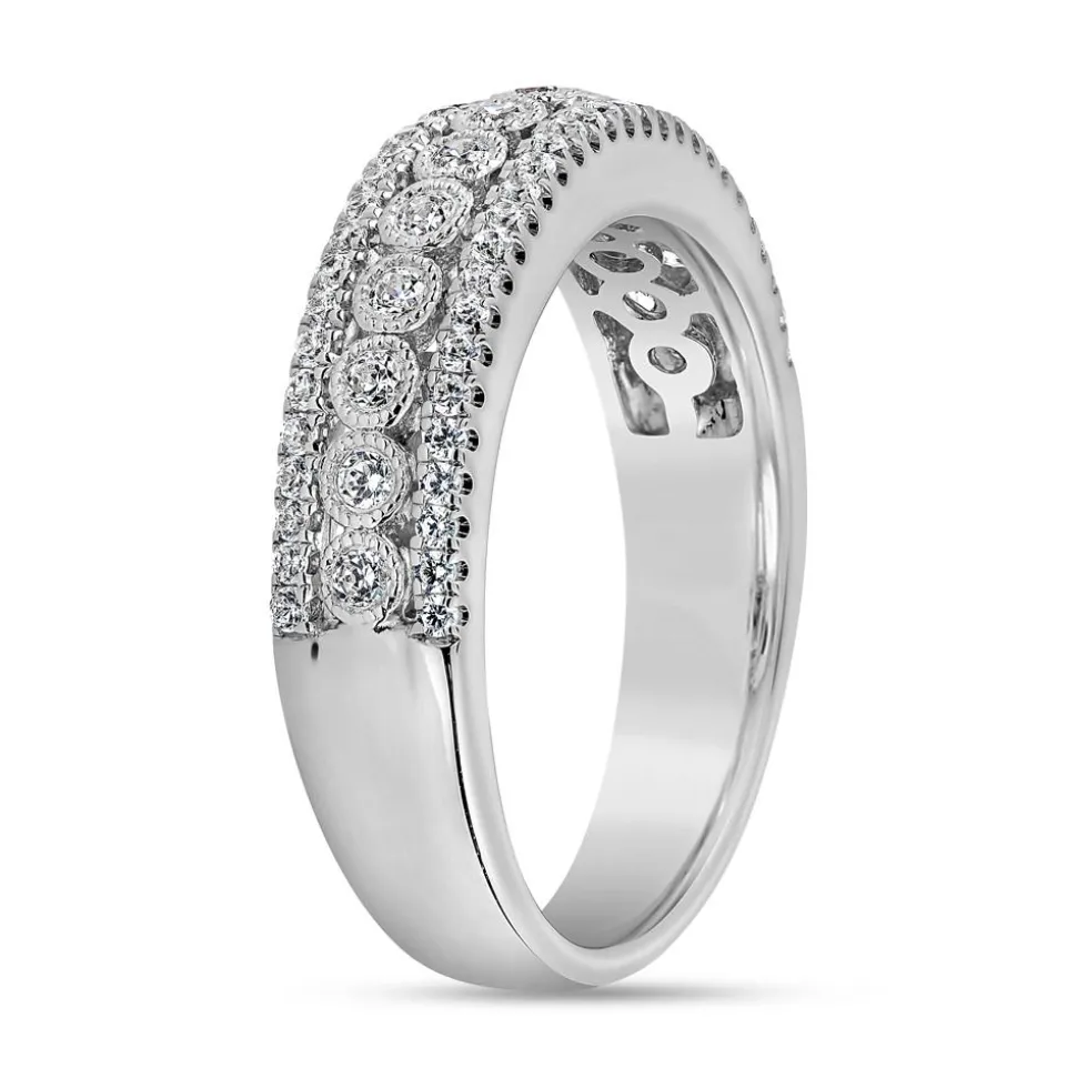 Gravurring, Weißgold oder Platin, lab grown Diamanten BDR0074LG-WSL