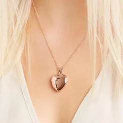 Großes Herzmedaillon vergoldet rosé poliert SP0780SL