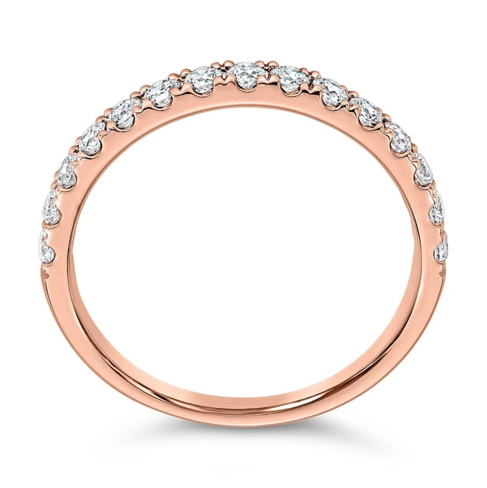 Halber Ewigkeitsring aus Roségold, lab-grown Diamanten BDR0128LG-RSL
