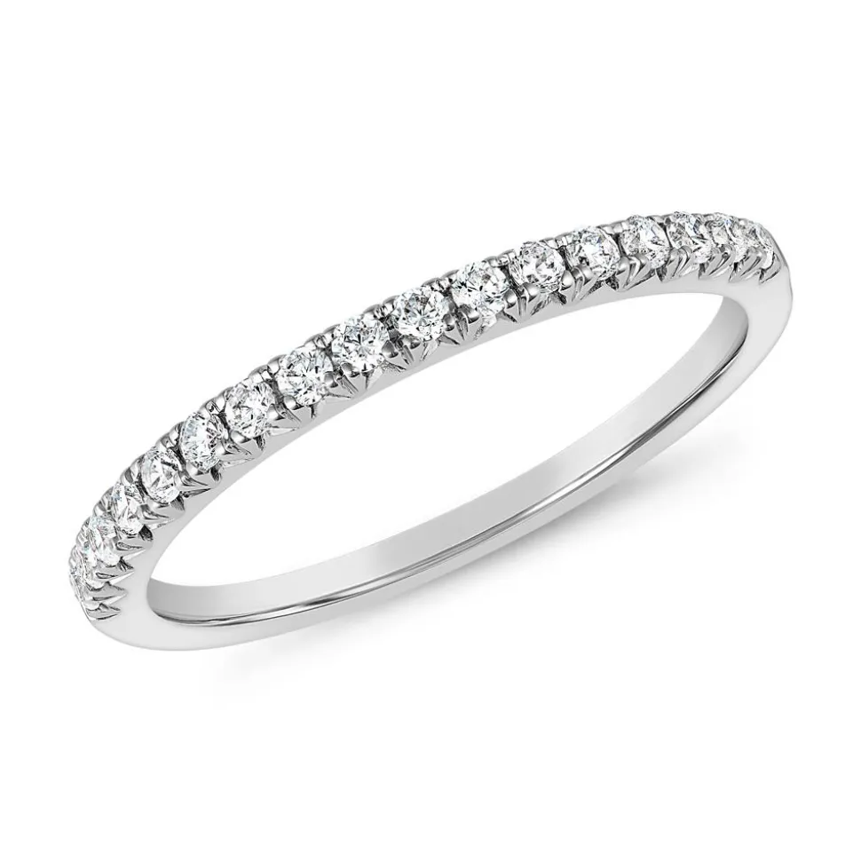 Halber Ewigkeitsring mit Diamanten, Weißgold, Platin BDR0078-WSL