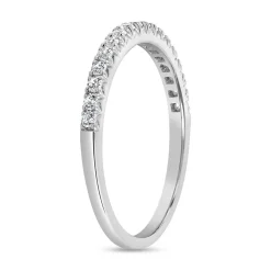 Halber Ewigkeitsring mit Diamanten, Weißgold, Platin BDR0078-WSL