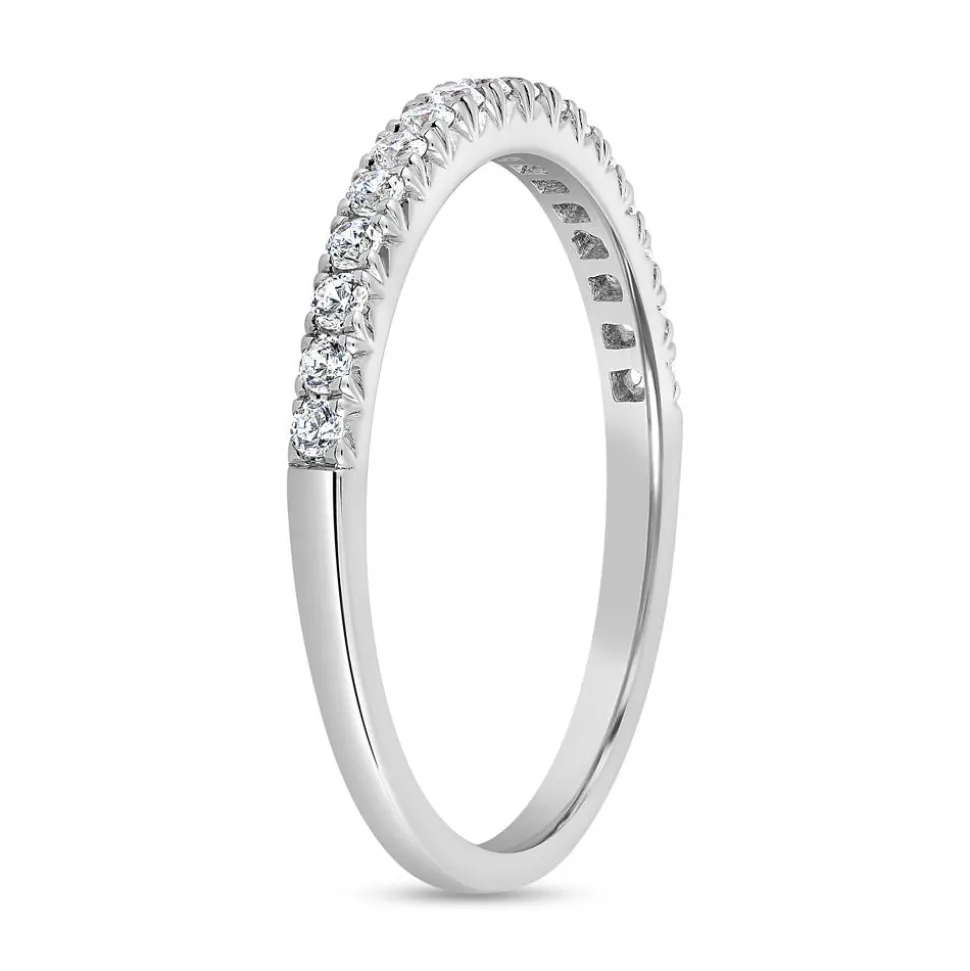 Halber Ewigkeitsring mit Diamanten, Weißgold, Platin BDR0078-WSL