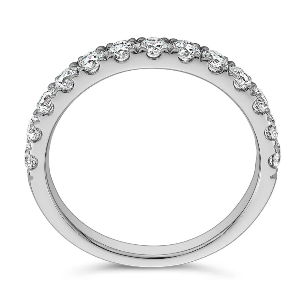 Halber Memoire Ring aus Weißgold oder Platin, Diamanten BDR0129-WSL