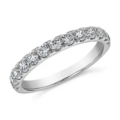 Halber Memoire Ring aus Weißgold oder Platin, Diamanten BDR0129-WSL