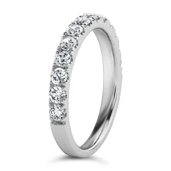 Halber Memoire Ring aus Weißgold oder Platin, Diamanten BDR0129-WSL
