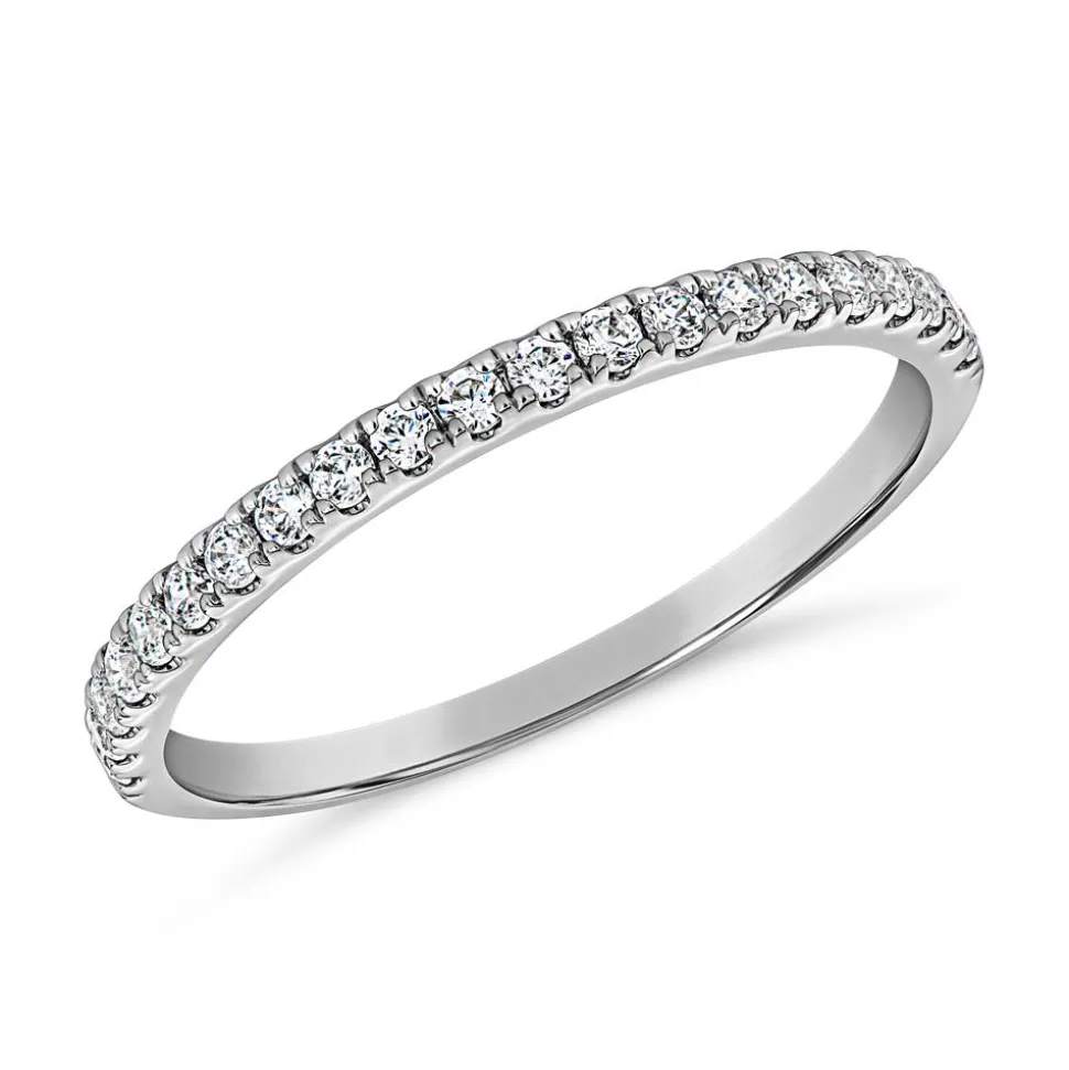 Half Eternity Diamantring aus Weißgold oder Platin BDR0127-WSL