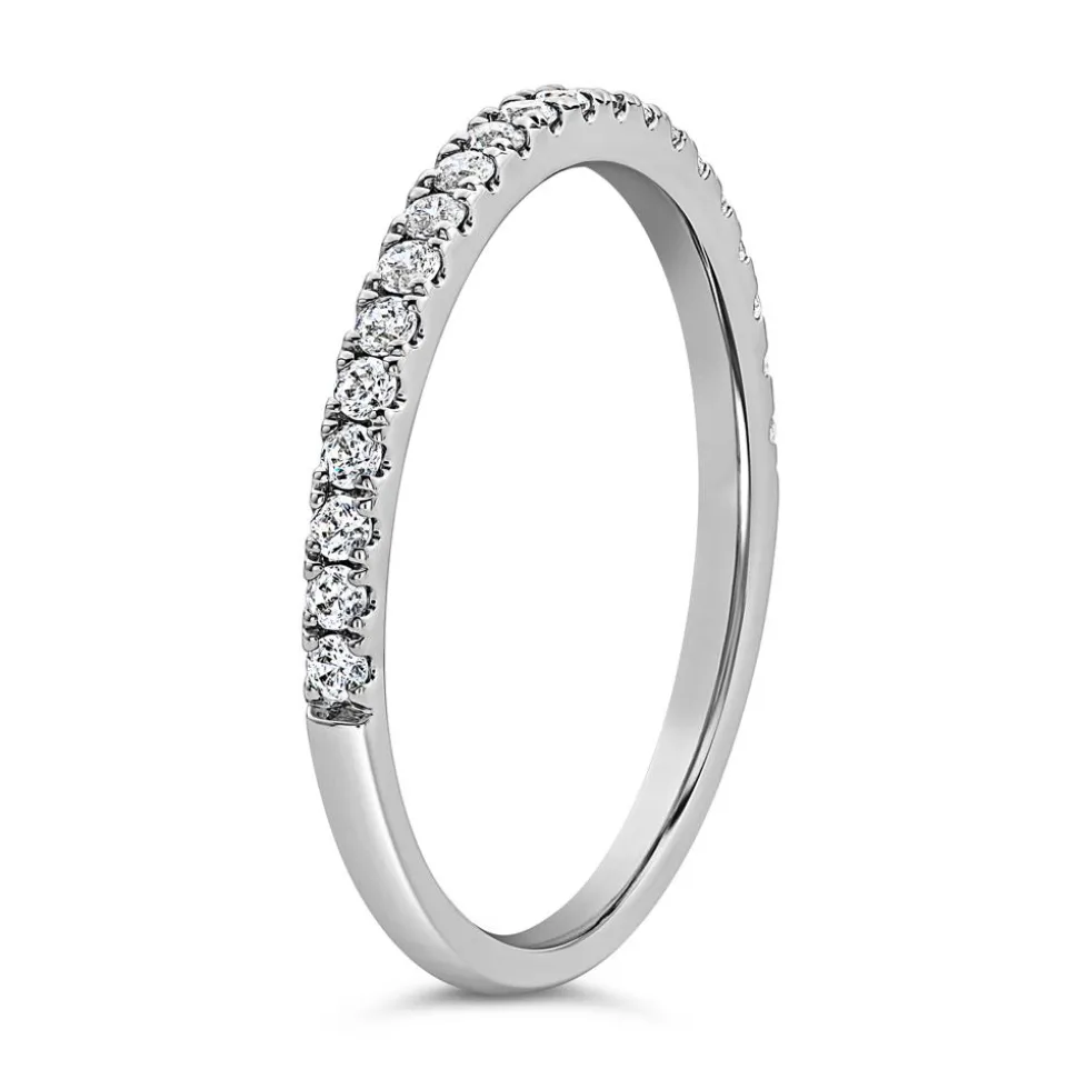 Half Eternity Diamantring aus Weißgold oder Platin BDR0127-WSL