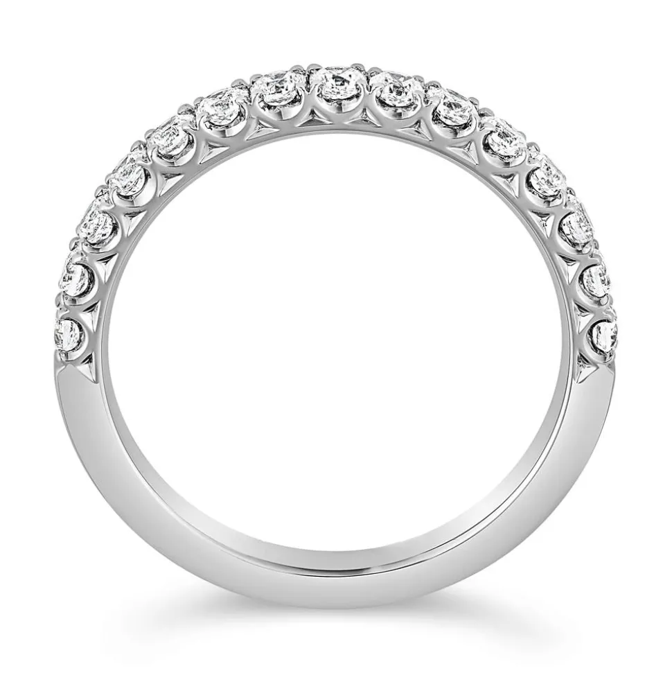 Half Eternity Diamantring aus Weißgold oder Platin BDR0075-WSL