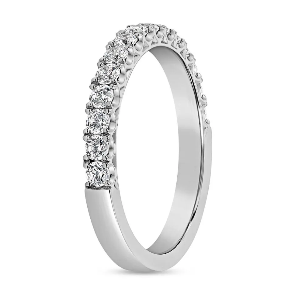 Half Eternity Diamantring aus Weißgold oder Platin BDR0075-WSL