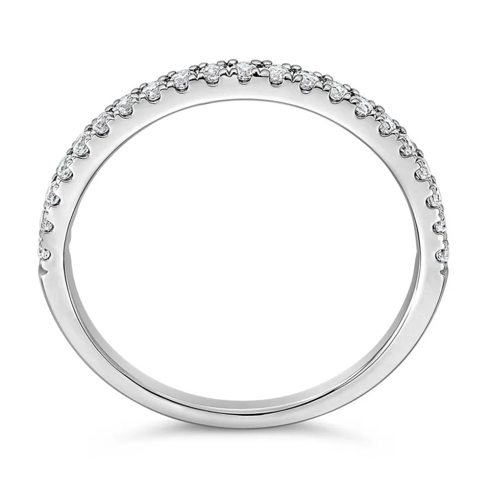 Half Eternity Ring mit Labordiamanten, Weißgold, Platin BDR0127LG-WSL