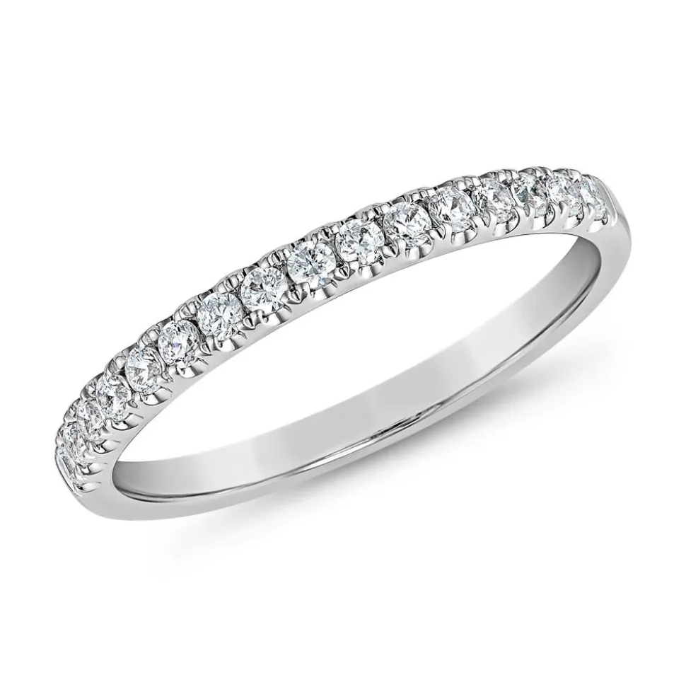 Half-Eternity Diamantring aus Weißgold oder Platin BDR0115-WSL