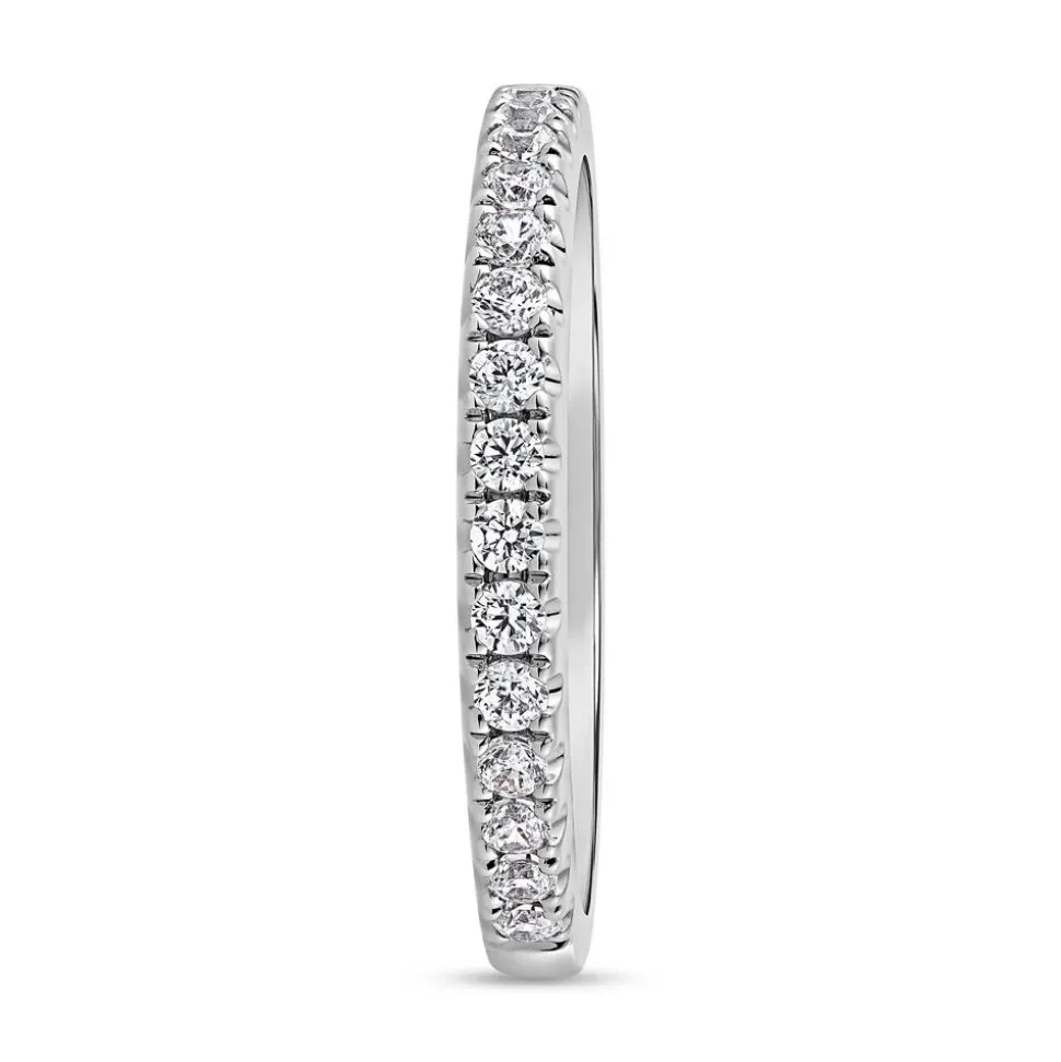 Half-Eternity Ring mit Diamanten, Weißgold oder Platin BDR0062-WSL
