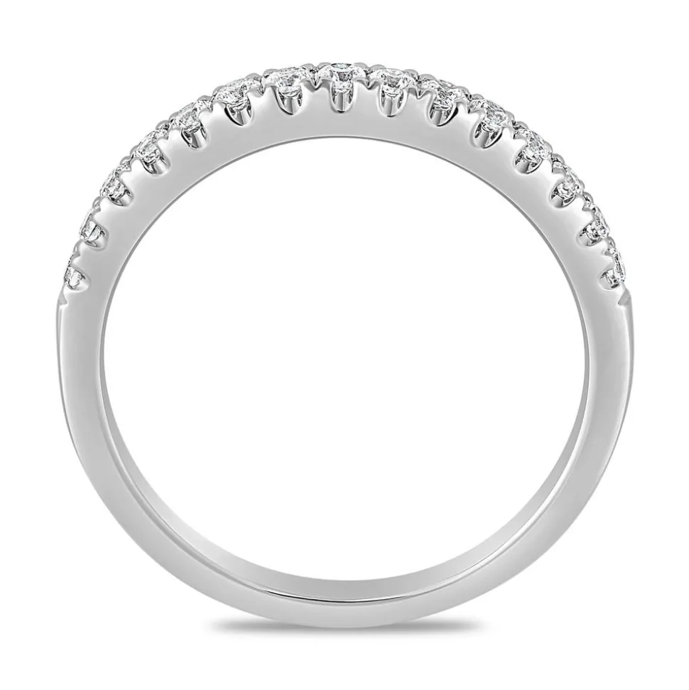 Half-Eternity Ring mit Diamanten, Weißgold oder Platin BDR0062-WSL
