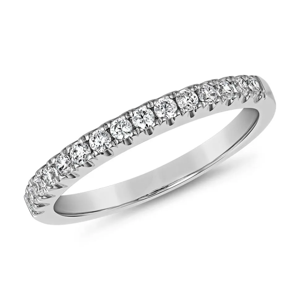 Half-Eternity Ring mit Diamanten, Weißgold oder Platin BDR0062-WSL