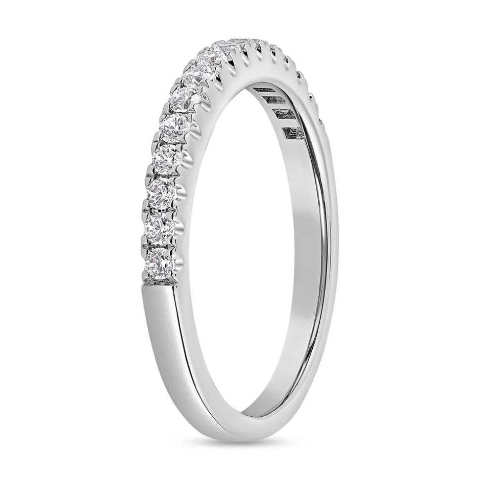 Half-Eternity Ring mit Diamanten, Weißgold oder Platin BDR0062-WSL