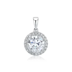 Halo Anhänger 18K Weißgold mit Diamantbesatz BDP0002Di100-18KWSL