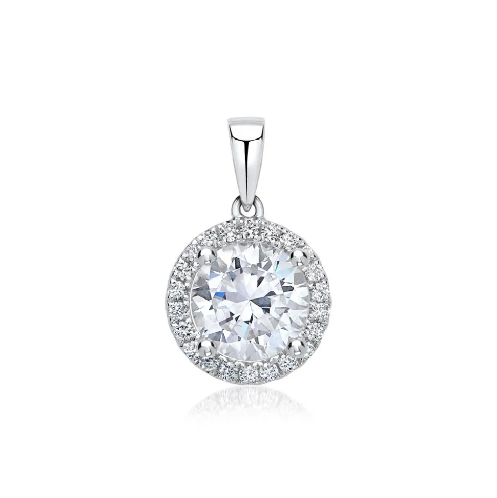 Halo Anhänger 18K Weißgold mit Diamantbesatz BDP0002Di100-18KWSL