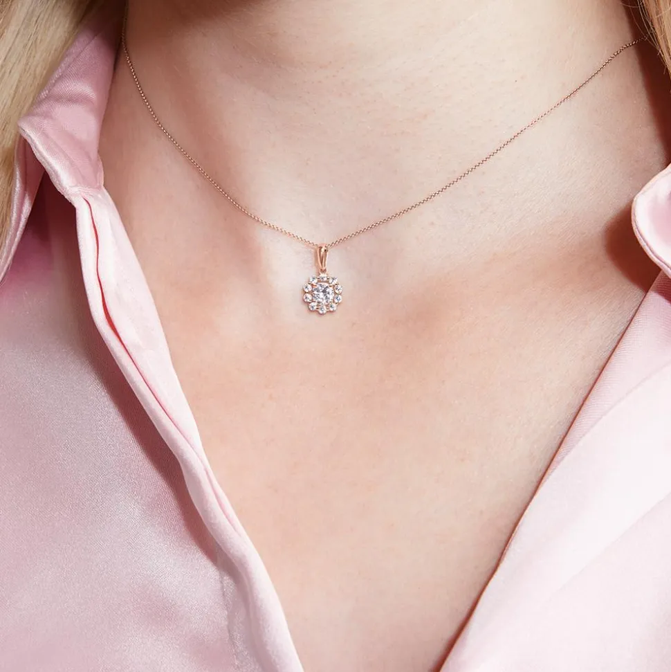 Halo Diamantanhänger aus Roségold BDP0045-RSL