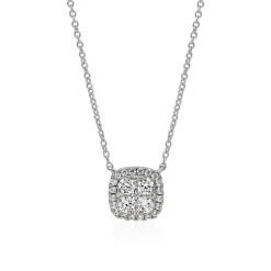 Halo Diamantkette für Damen aus Weißgold BDN0010-WSL