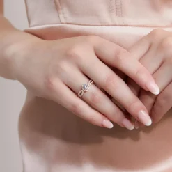 Halo Diamantring, lab grown, aus Roségold BDR0013LG-RSL