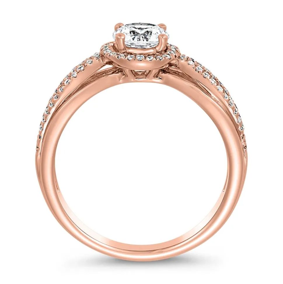 Halo Diamantring, lab grown, aus Roségold BDR0013LG-RSL