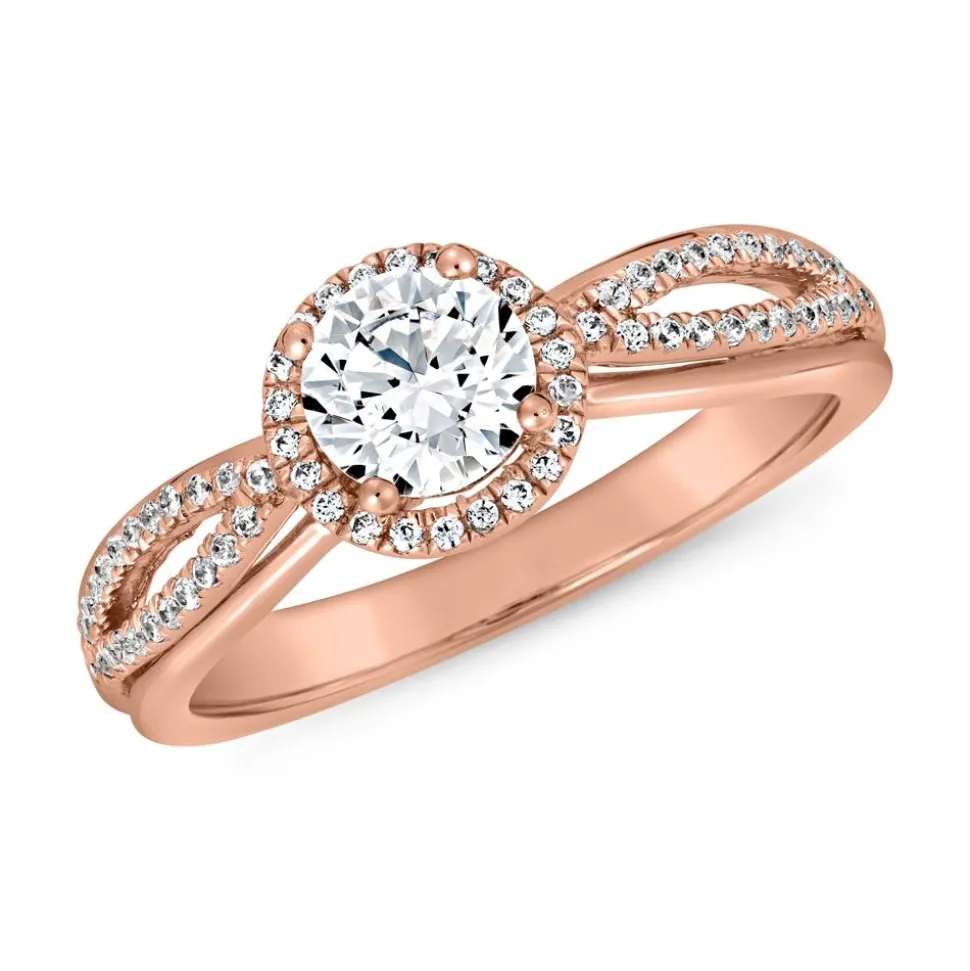 Halo Diamantring, lab grown, aus Roségold BDR0013LG-RSL