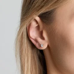 Halo Ohrstecker, lab grown Brillanten, Weißgold, Platin BDE0036LG-WSL