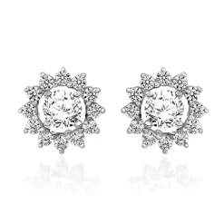 Halo Ohrstecker, lab grown Brillanten, Weißgold, Platin BDE0036LG-WSL