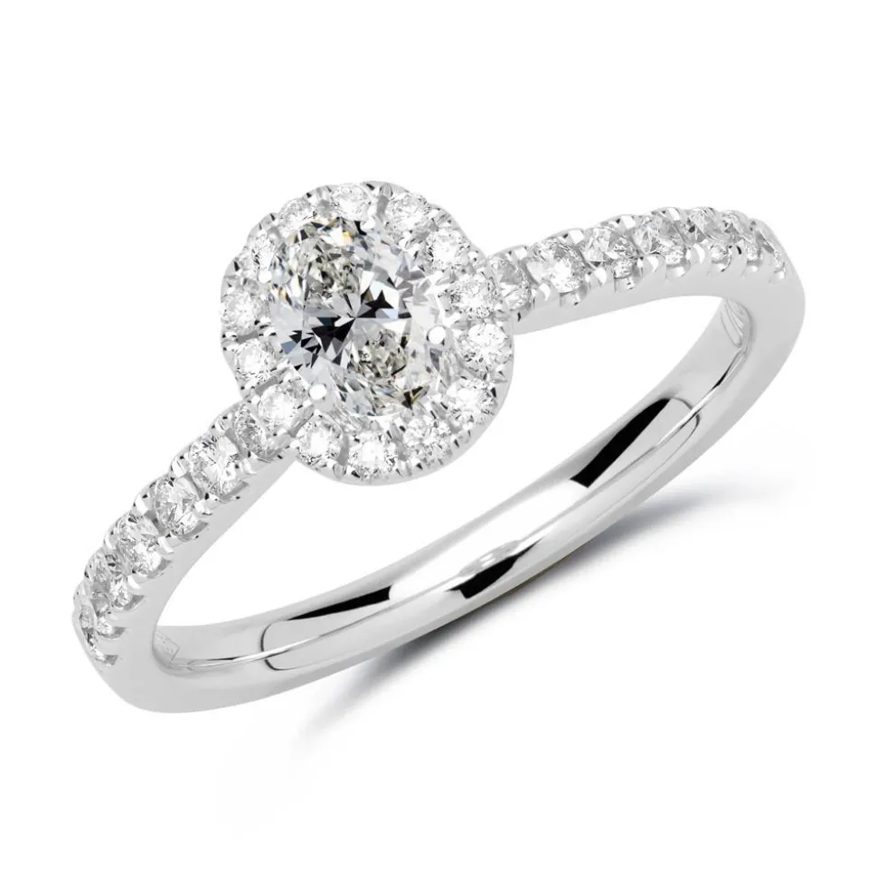 Halo Ring 950er Platin mit Diamanten DR0327SL-PT