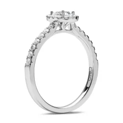 Halo Ring 950er Platin mit Diamanten DR0327SL-PT