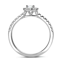 Halo Ring 950er Platin mit Diamanten DR0327SL-PT
