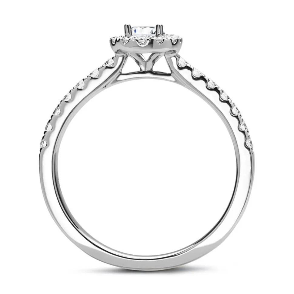 Halo Ring 950er Platin mit Diamanten DR0327SL-PT
