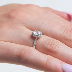 Halo Ring 950er Platin mit Diamanten DR0106SL-PT