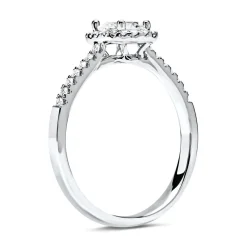 Halo Ring 950er Platin mit Diamanten DR0106SL-PT