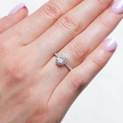 Halo Ring 950er Platin mit Diamanten DR0106SL-PT